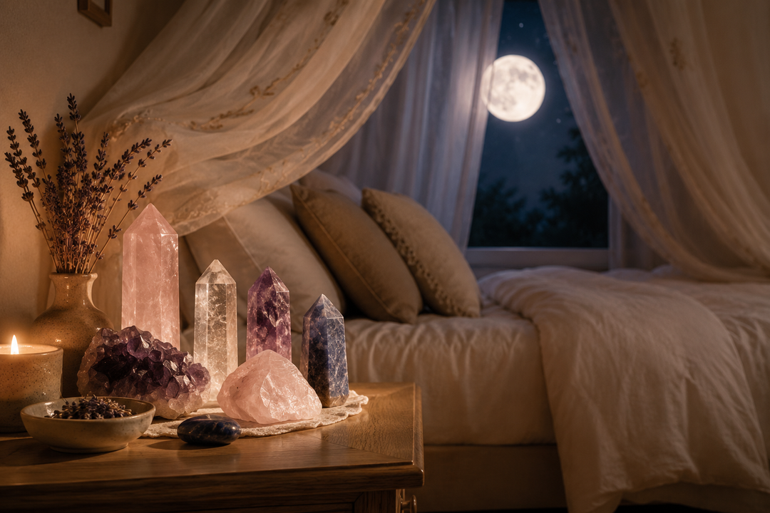 Which crystals are associated with better sleep?