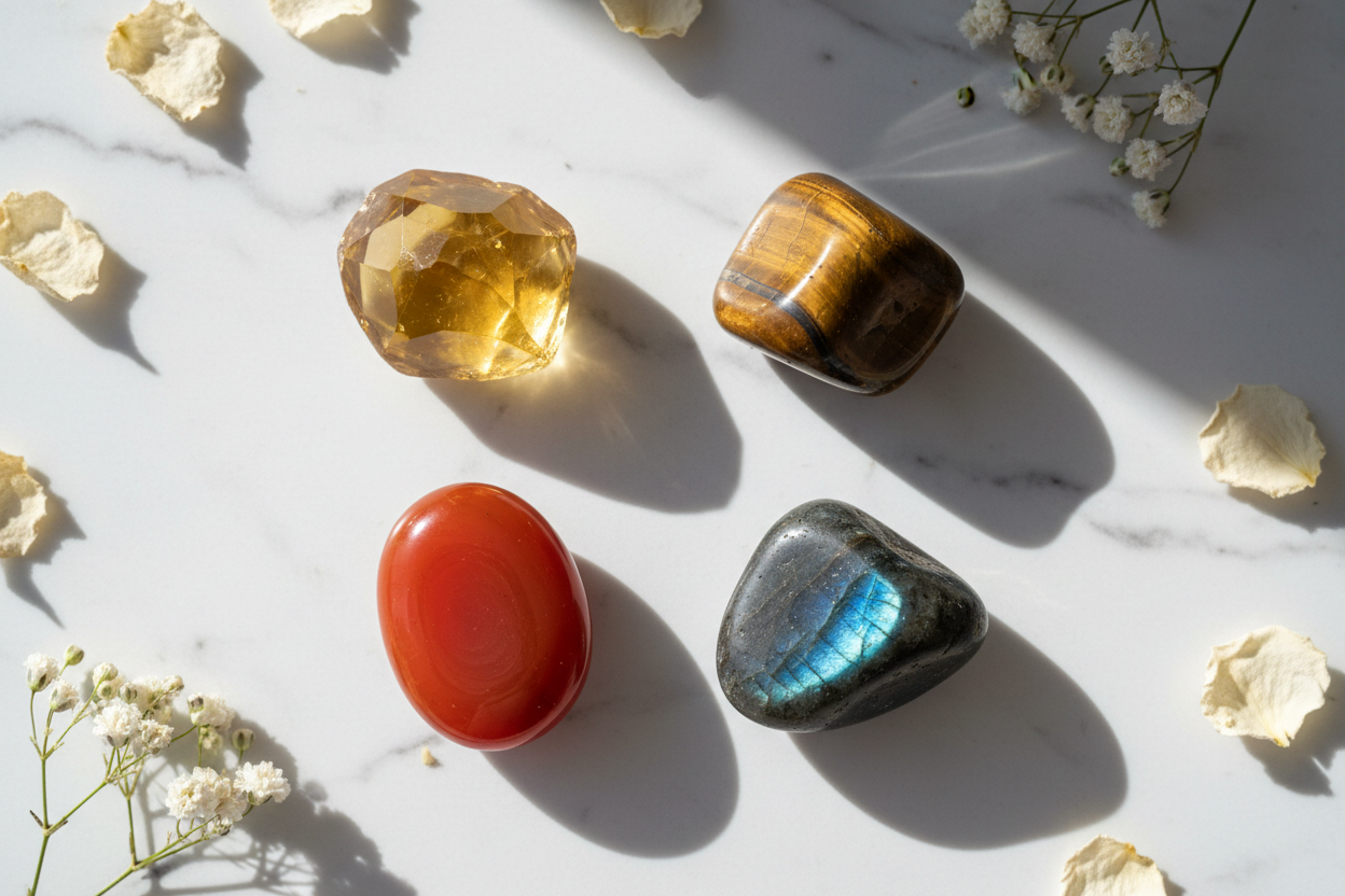 Which crystals are associated with confidence and motivation?