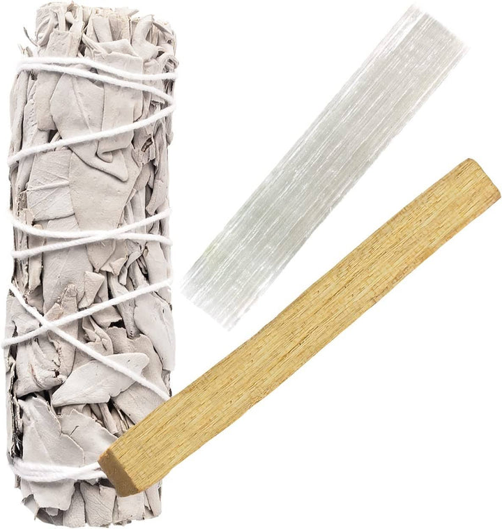 Witte salie, selenietstaf, Palo Santo-bundel