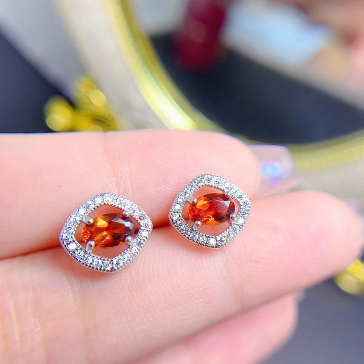 Citrine stud earrings sterling silver