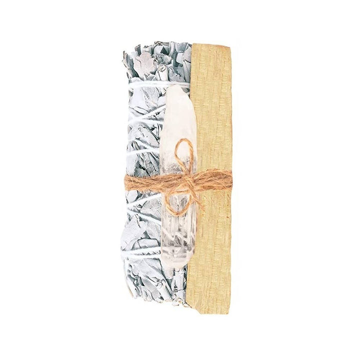 Witte Salie, Ruwe Heldere Kwarts, Palo Santo Bundel