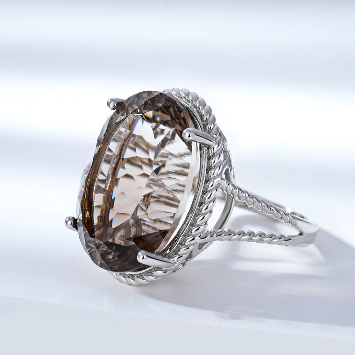 Smoky Quartz Sterling Silver Ring