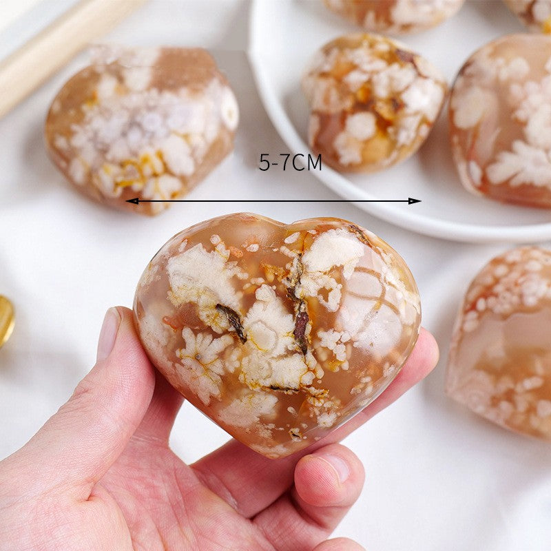 Heart Shaped Cherry Blossom Agate