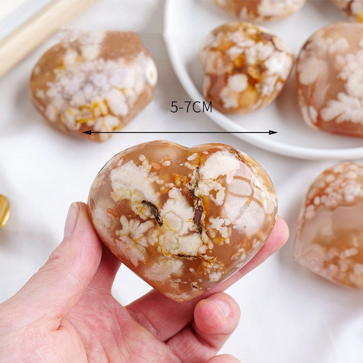 Heart Shaped Cherry Blossom Agate