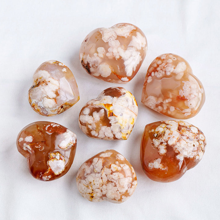 Heart Shaped Cherry Blossom Agate